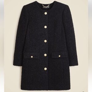 J.Crew collarless lady coat in textured tweed